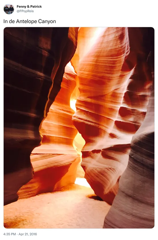 In de Antelope Canyon https://t.co/tFDUL1oFDK
