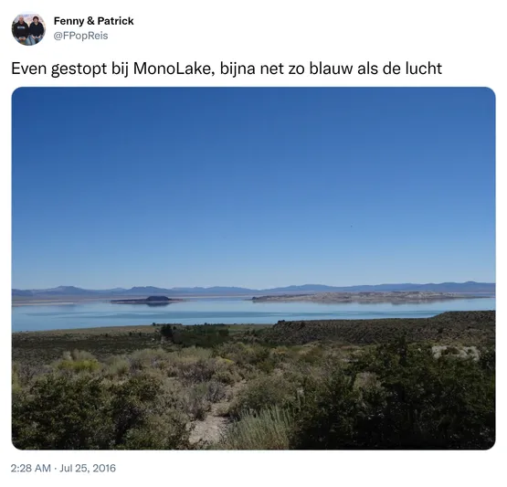 Even gestopt bij MonoLake, bijna net zo blauw als de lucht https://t.co/xM73IMr5Xm
